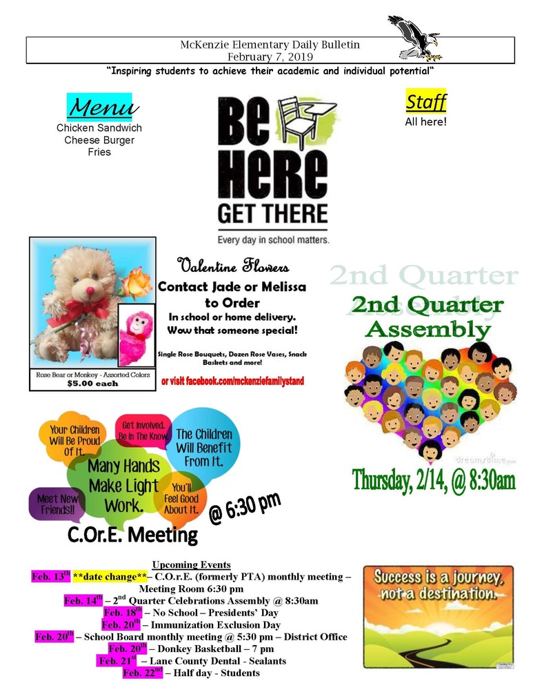 McKenzie Elementary Daily Bulletin February 7, 2019