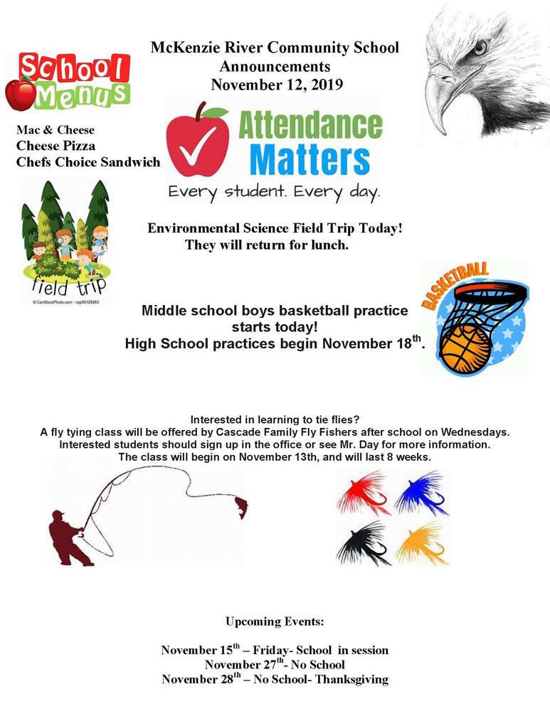 McKenzie River Community School Announcements November 12, 2019