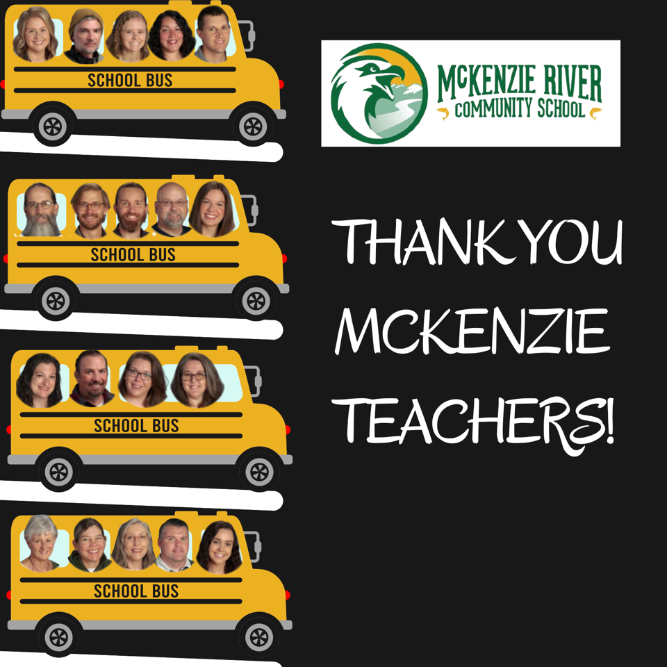 As Teacher Appreciation Week ends, we want to send a heartfelt thank you to every teacher here at McKenzie Schools.   Every week is Teacher Appreciation Week with you!   Go Eagles!