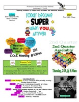 McKenzie Elementary Daily Bulletin February 13, 2019