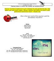 McKenzie Elementary Daily Bulletin October 29, 2018