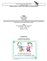 McKenzie Elementary Daily Bulletin October 15, 2018