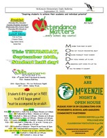 McKenzie Elementary Daily Bulletin September 23, 2019