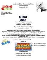 McKenzie River Community School Announcements October 1, 2019