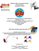 McKenzie River Community School Announcements November 13, 2019