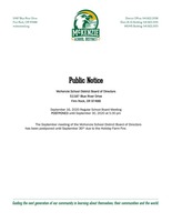 McKenzie School District Board of Directors September Meeting Postponed due to Holiday Farm Fire