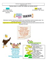 McKenzie Elementary Daily Bulletin April 30, 2019