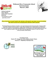 McKenzie River Community School Announcements March 5, 2020