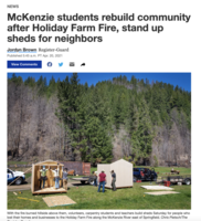 McKenzie students rebuild community after Holiday Farm Fire, stand up sheds for neighbors