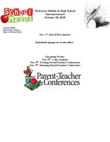 McKenzie Middle & High School Announcements October 30, 2018
