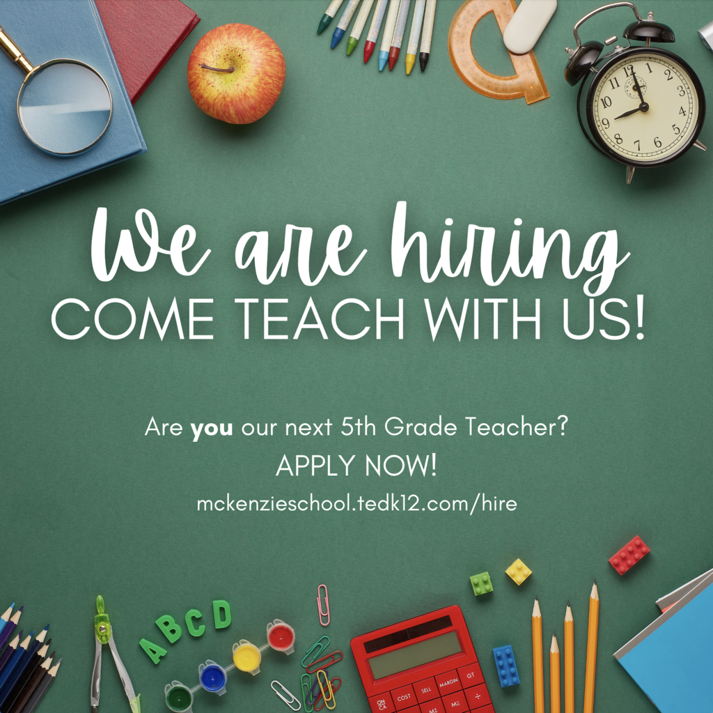 We are hiring a 5th grade teacher!
