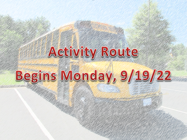 Activity Route begins Monday, 9/19/2022.