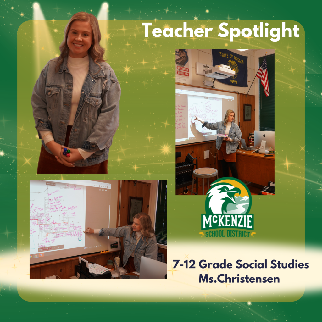 Teacher Spotlight! Our school has so many great teachers and staff members.  Ms. Christensen has been teaching for seven years. One of her favorite classes to teach is the Leadership class. “Teaching Leadership as an elective this year has allowed us to bridge our middle/high student leadership program to the elementary grades. The leadership class and ASB officers had been working directly with elementary students to implement a K-12 leadership program. It's been fun to watch the students work together and see the elementary students advocating for their classes,” says Ms. Christensen.  Help us spotlight these valued members of our team by adding your comments below!  Do you have a special story about Ms. Christensen?