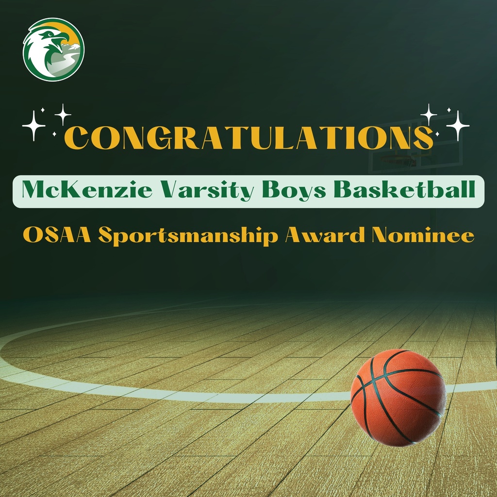 Congratulations to our Varsity Boys Basketball team on being nominated for the OSAA Sportsmanship Award!  They’ve shown great attributes that OSAA looks for across the state, and we’re very proud of them.  Representatives from OSAA said, “In a recent game, your Varsity Boys Basketball program exhibited the great qualities that the OSAA looks for in teams, programs, and communities across the state, and your game official noticed!”  Join us in congratulating them on their outstanding sportsmanship and on this nomination!