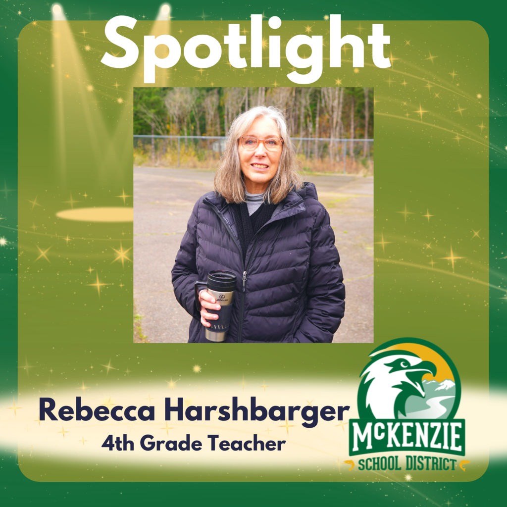 This week we want to spotlight our 4th-grade teacher, Mrs. Harshbarger! Caption: This excellent teacher has taught kids of all ages for a long time and has been a proud Eagle for five years! She says she loves working with 4th graders here at McKenzie because she loves their "sense of humor and enthusiasm for learning new things!" When asked what her favorite memory McKenzie is, she had a tough time choosing! She said, "I enjoyed watching Mr. Meister, and Mr. Barrett eats crickets. I have also enjoyed the field trips that fourth graders have been able to go on." What is YOUR favorite Mrs. Harshbarger memory? Please help us thank this excellent teacher in the comments below.