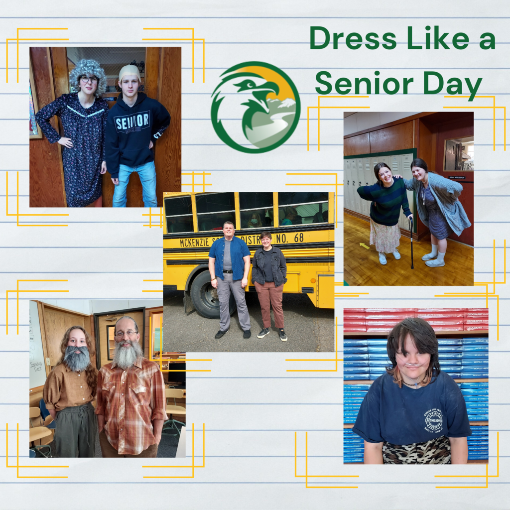 Throwback to dress-up day, where Eagles either dressed like an elderly person or impersonated one of the graduating seniors. So fun! Only a handful of days left this school year!